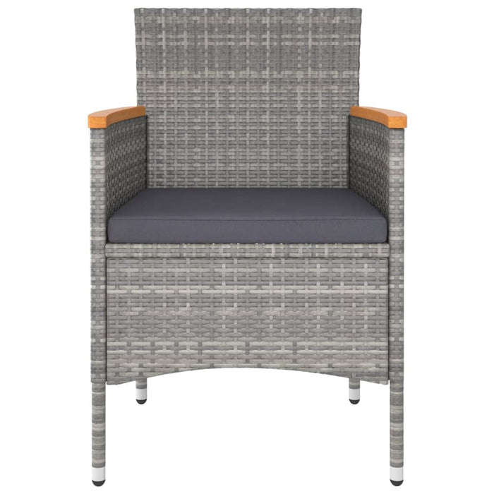 Set Pranzo da Giardino 5 pz Polyrattan e Vetro Temperato Grigio 3058355