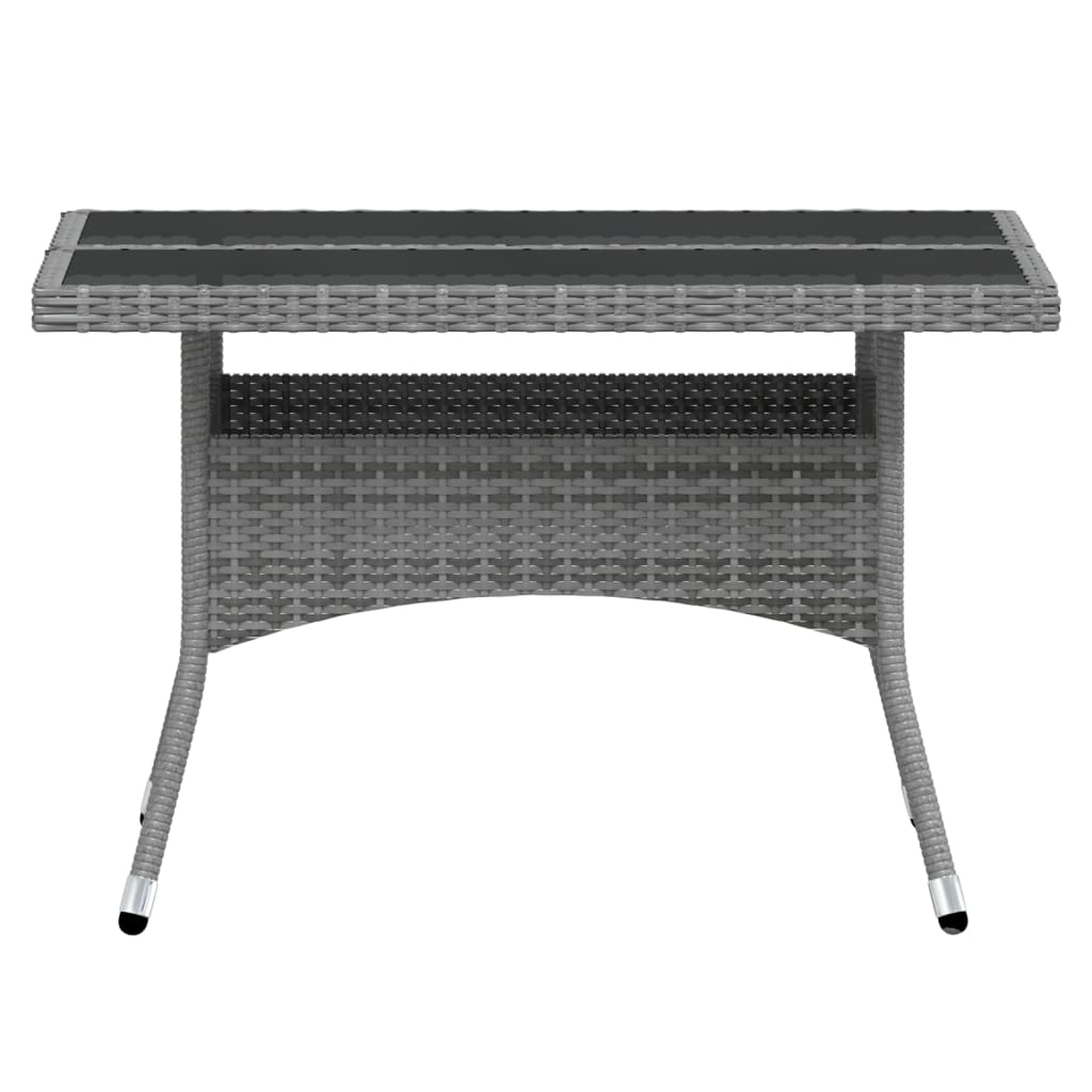 Set Pranzo da Giardino 5 pz Polyrattan e Vetro Temperato Grigio 3058355