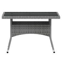 Set Pranzo da Giardino 5 pz Polyrattan e Vetro Temperato Grigio 3058355