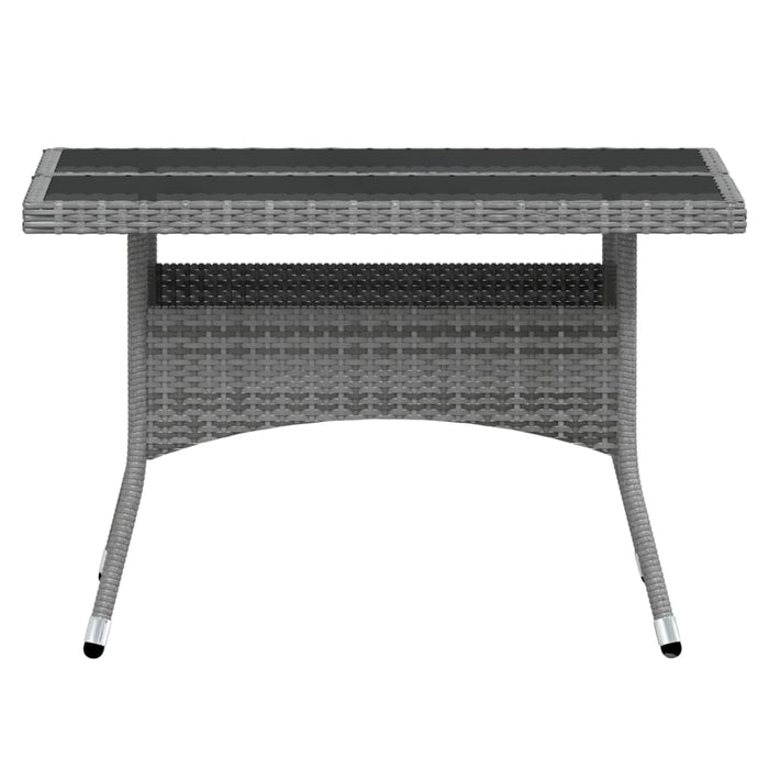 Set Pranzo da Giardino 5 pz Polyrattan e Vetro Temperato Grigio 3058355