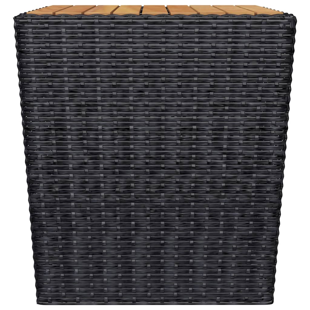 Set da Bistrot per Giardino 3 pz in Polyrattan e Acacia Nero 3058362