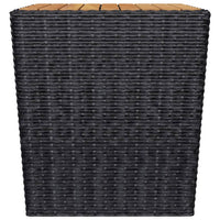 Set da Bistrot per Giardino 3 pz in Polyrattan e Acacia Nero 3058362