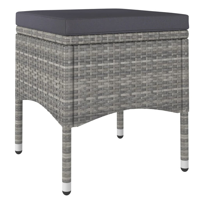 Set Bistrot da Giardino 5pz Polyrattan e Vetro Temperato Grigio 3058369