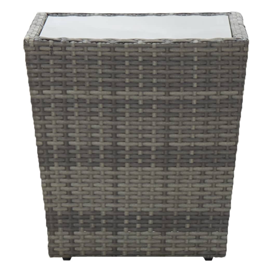Set Bistrot da Giardino 5pz Polyrattan e Vetro Temperato Grigio 3058369