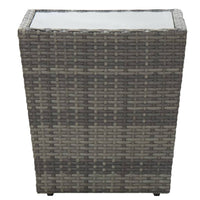Set Bistrot da Giardino 5pz Polyrattan e Vetro Temperato Grigio 3058369