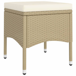 Set Bistrot da Giardino 5 pz Polyrattan e Vetro Temperato Beige 3058370