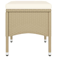 Set Bistrot da Giardino 5 pz Polyrattan e Vetro Temperato Beige 3058370