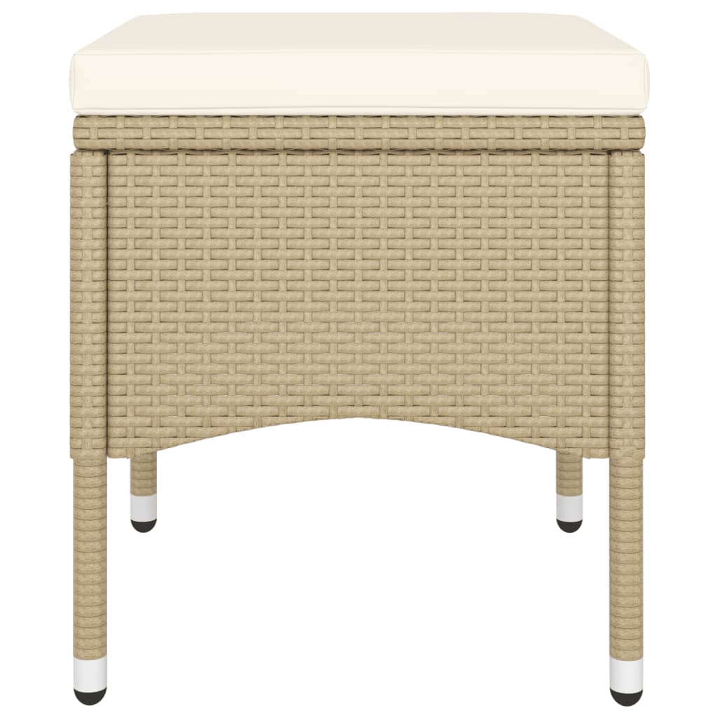 Set Bistrot da Giardino 5 pz Polyrattan e Vetro Temperato Beige 3058370