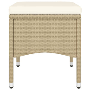 Set Bistrot da Giardino 5 pz Polyrattan e Vetro Temperato Beige 3058370