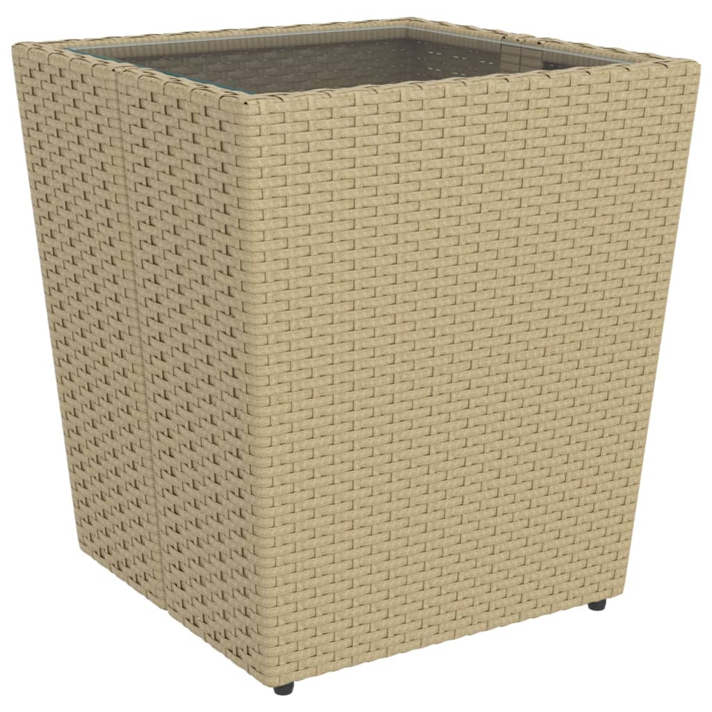 Set Bistrot da Giardino 5 pz Polyrattan e Vetro Temperato Beige 3058370