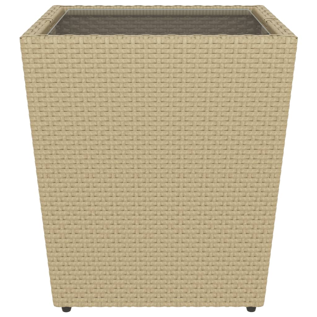Set Bistrot da Giardino 5 pz Polyrattan e Vetro Temperato Beige 3058370
