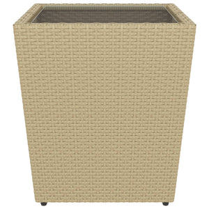 Set Bistrot da Giardino 5 pz Polyrattan e Vetro Temperato Beige 3058370