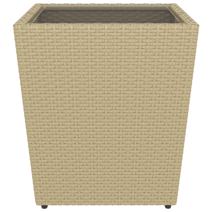 Set Bistrot da Giardino 5 pz Polyrattan e Vetro Temperato Beige 3058370