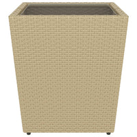 Set Bistrot da Giardino 5 pz Polyrattan e Vetro Temperato Beige 3058370