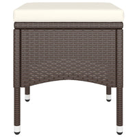 Set Bistrot Giardino 5 pz Polyrattan e Vetro Temperato Marrone