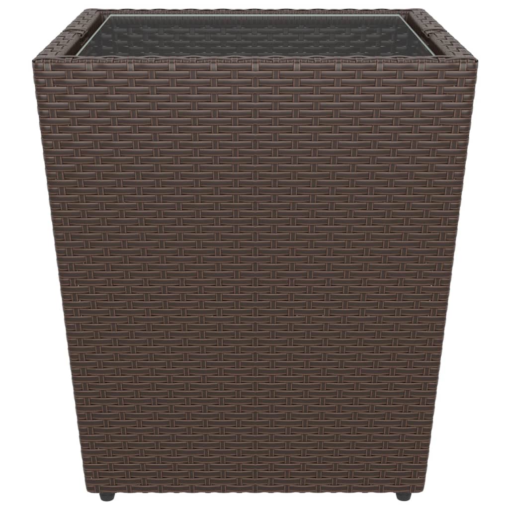 Set Bistrot Giardino 5 pz Polyrattan e Vetro Temperato Marrone 3058371