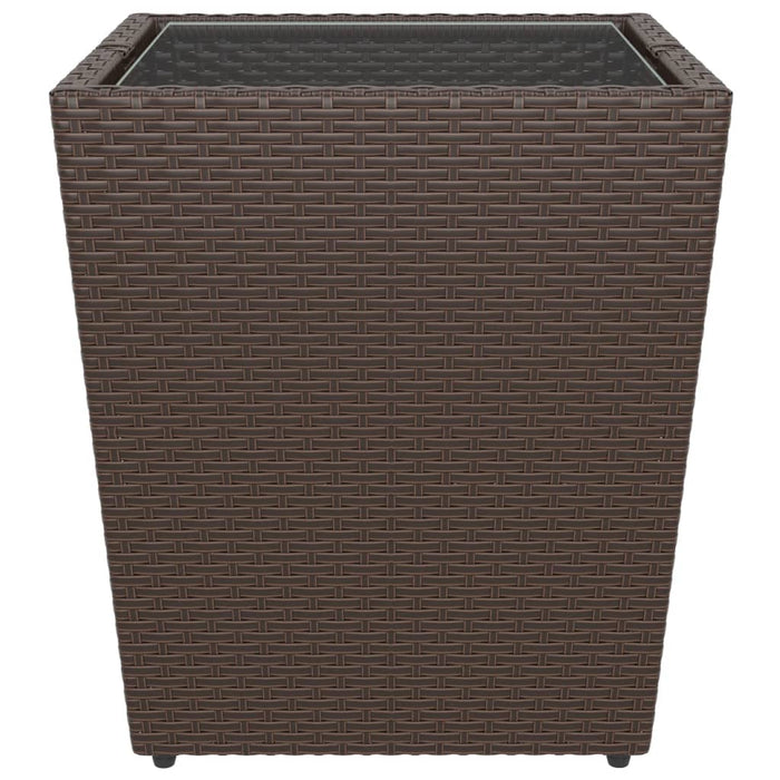 Set Bistrot Giardino 5 pz Polyrattan e Vetro Temperato Marrone 3058371