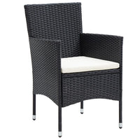 Set Bistrot per Giardino 5 pz Polyrattan e Massello Acacia Nero 3058372