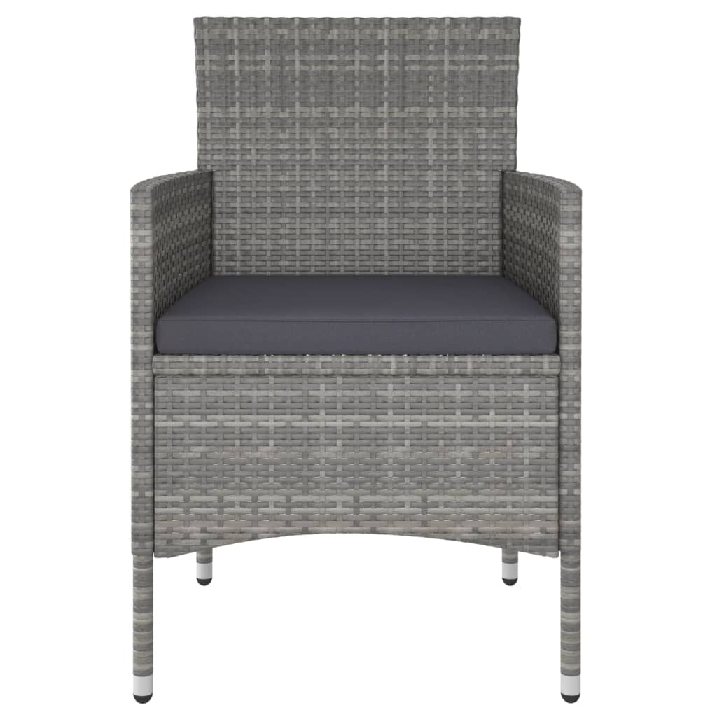 Set Bistrot Giardino 5 pz Polyrattan e Massello Acacia Grigio cod mxl 71397