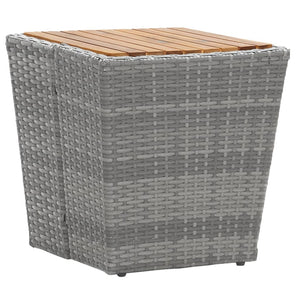 Set Bistrot Giardino 5 pz Polyrattan e Massello Acacia Grigio cod mxl 71397