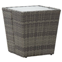 Set Bistrot da Giardino 5pz Polyrattan e Vetro Temperato Grigio 3058375
