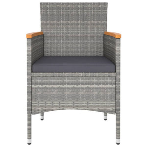 Set Bistrot Giardino 5 pz Polyrattan e Massello Acacia Grigio cod mxl 71399