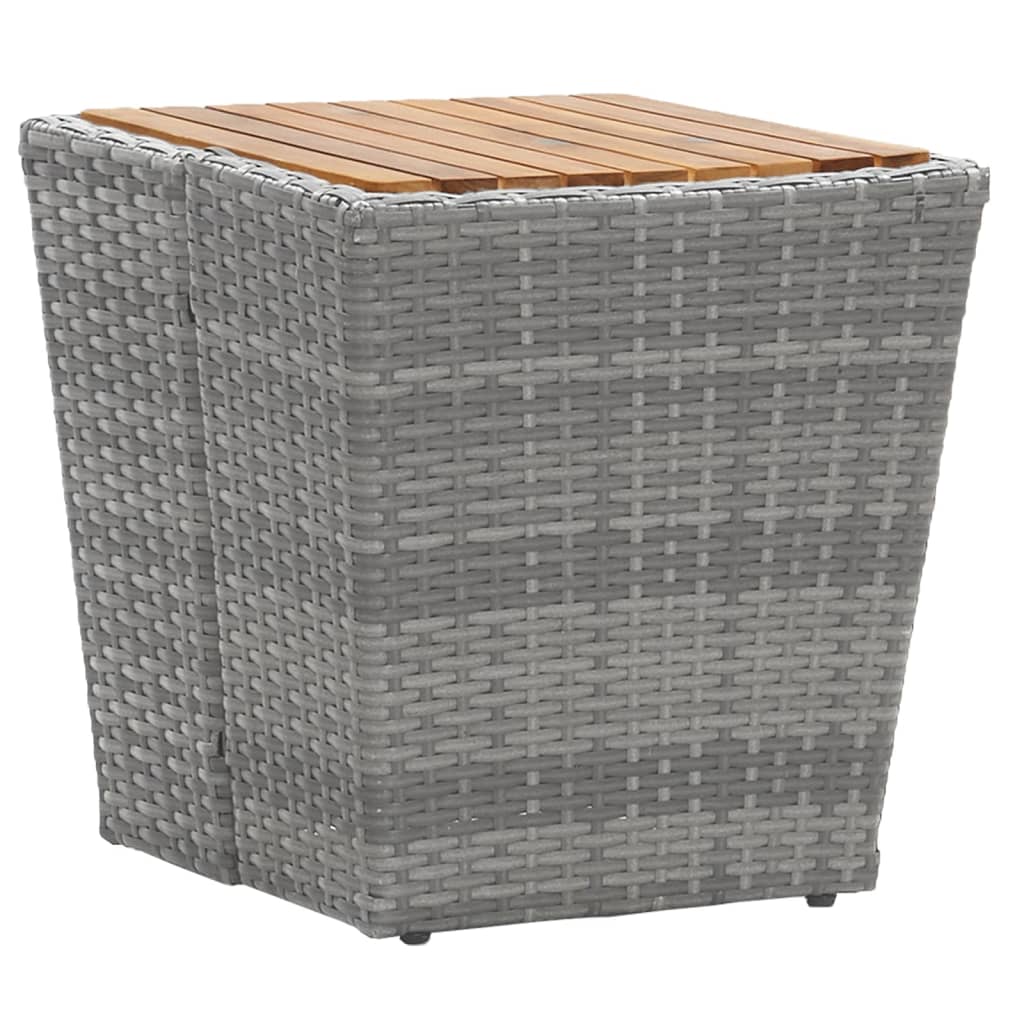 Set Bistrot Giardino 5 pz Polyrattan e Massello Acacia Grigio cod mxl 71399