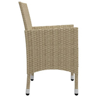 Set Bistrot da Giardino 3 pz Polyrattan e Vetro Temperato Beige 3058380