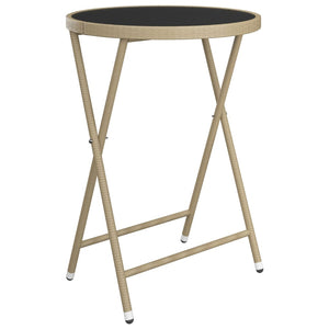 Set Bistrot da Giardino 3 pz Polyrattan e Vetro Temperato Beige 3058380