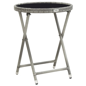 Set Bistrot Giardino 3 pz Polyrattan e Vetro Temperato Grigio 3058385