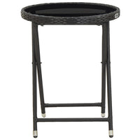 Set da Bistrot per Giardino 5pz Polyrattan Vetro Temperato Nero cod mxl 71395