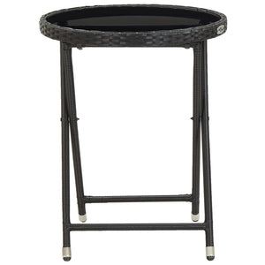 Set da Bistrot per Giardino 5pz Polyrattan Vetro Temperato Nero cod mxl 71395