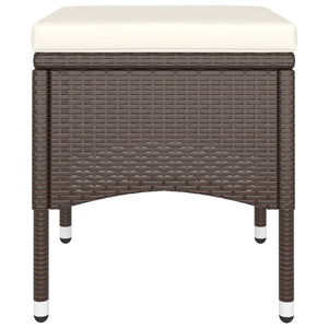 Set Bistrot Giardino 5 pz Polyrattan e Vetro Temperato Marrone 3058391