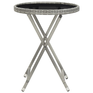 Set Bistrot da Giardino 5pz Polyrattan e Vetro Temperato Grigio 3058395