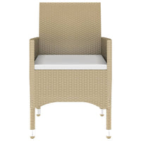 Set da Pranzo Giardino 7 pz Polyrattan e Vetro Temperato Beige 3058430