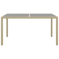 Set da Pranzo Giardino 7 pz Polyrattan e Vetro Temperato Beige 3058430
