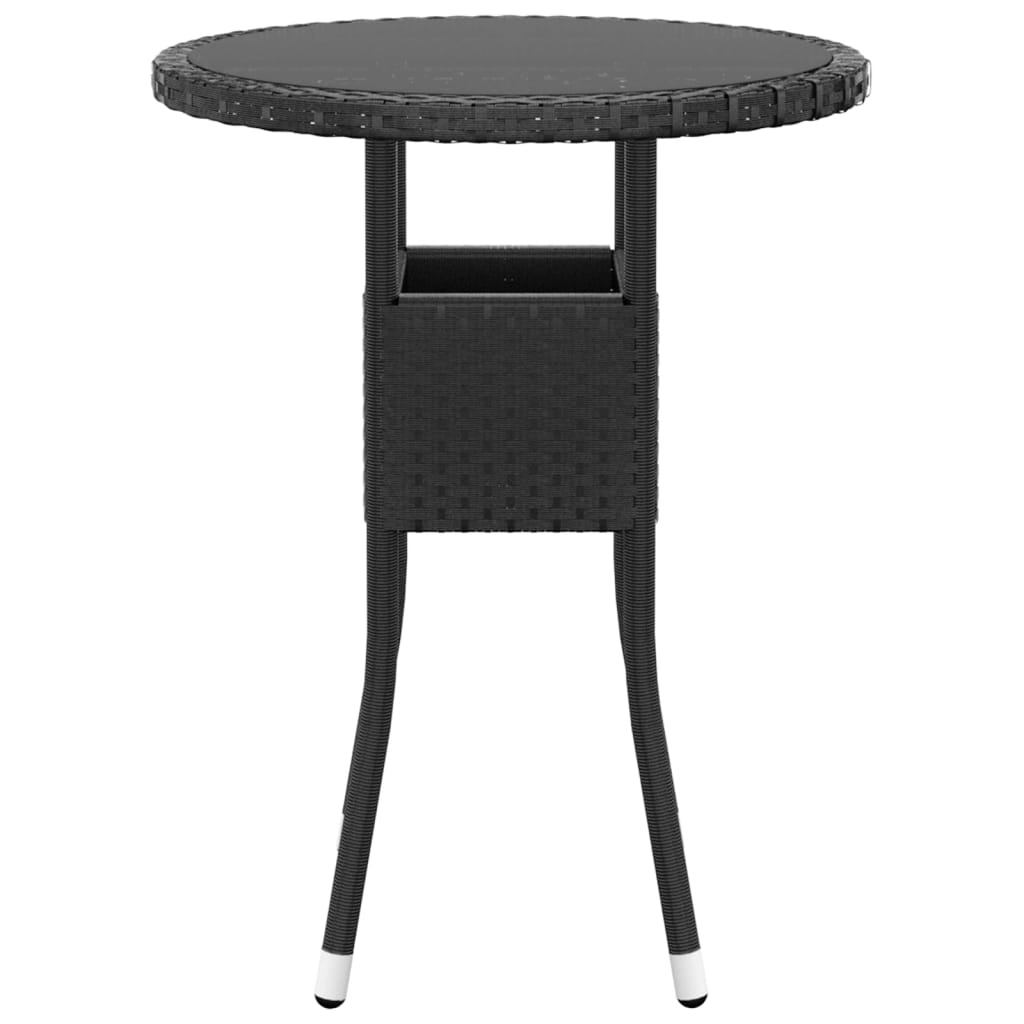 Set da Pranzo per Giardino 3 pz in Polyrattan Nero 3058458