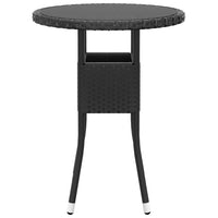 Set da Pranzo per Giardino 3 pz in Polyrattan Nero 3058458