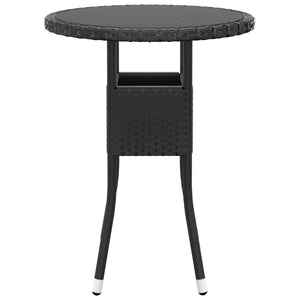 Set da Pranzo per Giardino 3 pz in Polyrattan Nero 3058458