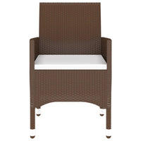 Set da Pranzo per Giardino 3 pz in Polyrattan Marrone 3058461