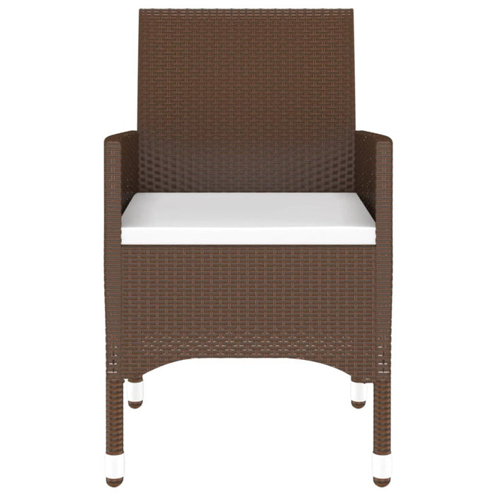 Set da Pranzo per Giardino 3 pz in Polyrattan Marrone 3058461