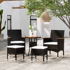 Set Salotto da Giardino 5 pz in Polyrattan Nero 3058476