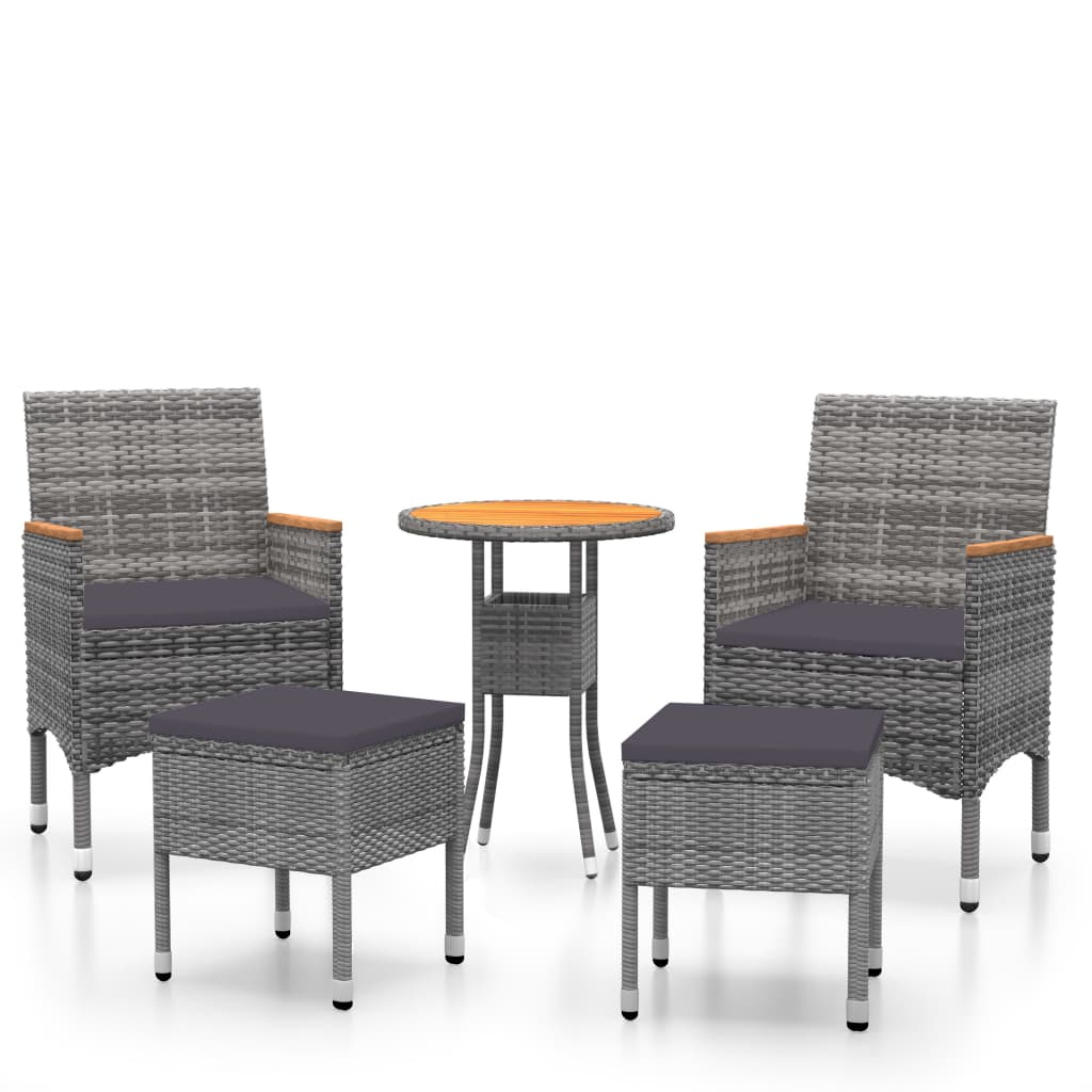 Set Divani da Giardino 5 pz in Polyrattan Grigio 3058477