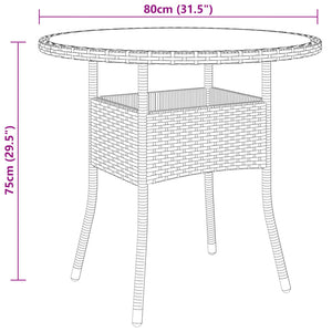 Set da Pranzo per Giardino 5 pz in Polyrattan Nero 3058488