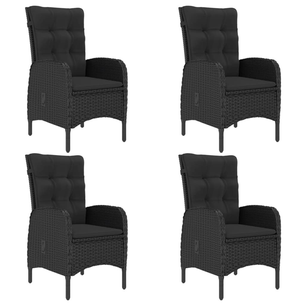 Set Mobili da Pranzo per Giardino 5 pz Polyrattan e Vetro Nero 3058528