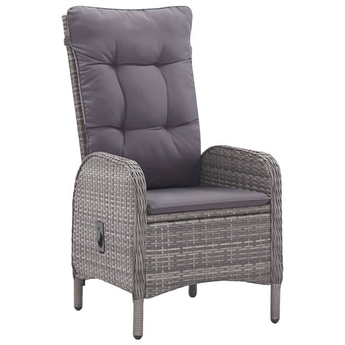 Set da Bistrot 3 pz in Polyrattan e Legno Acacia Grigio 3058535