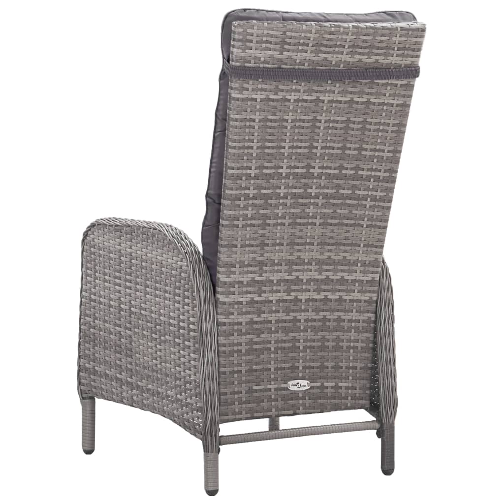 Set da Bistrot 3 pz in Polyrattan e Legno Acacia Grigio 3058535