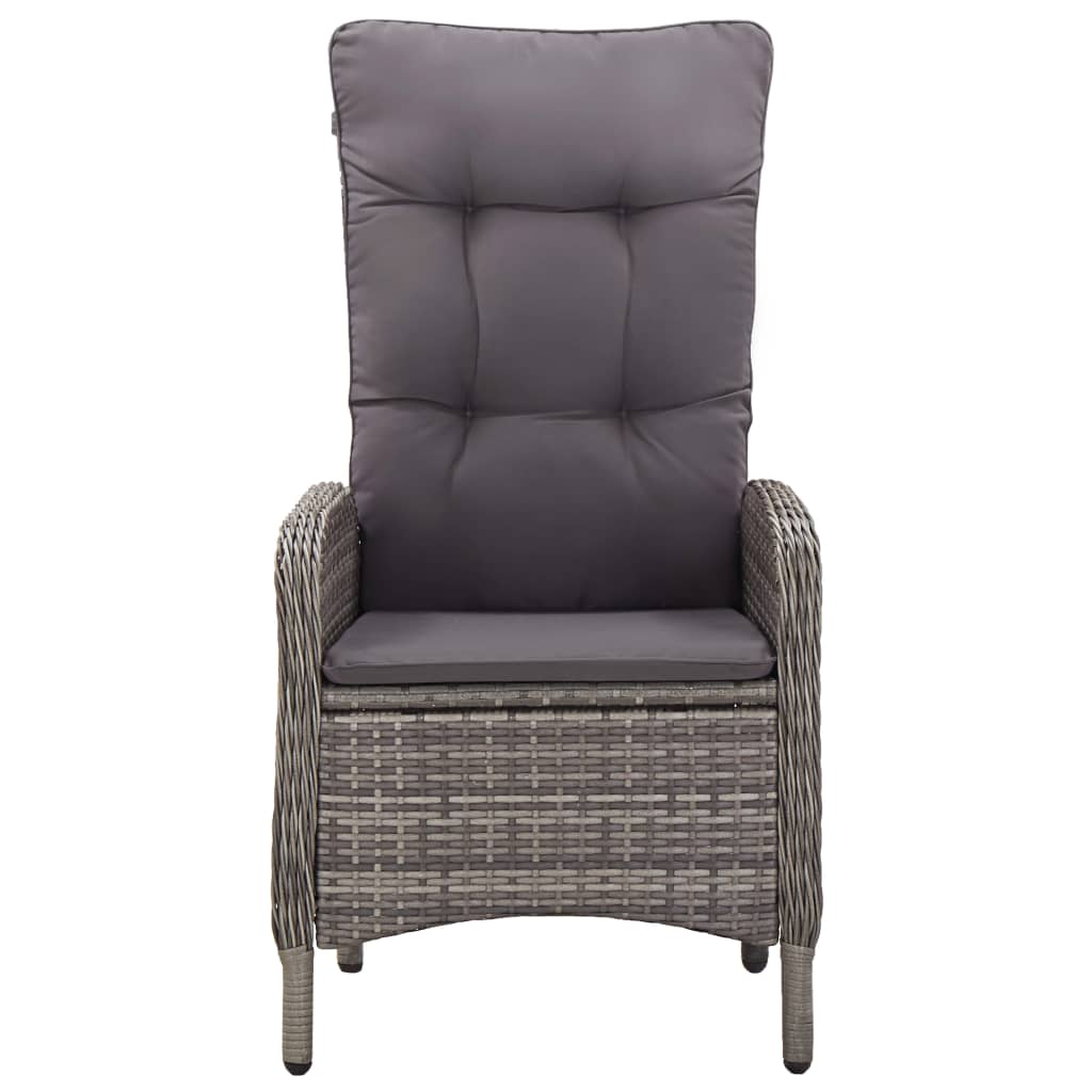 Set da Bistrot per Giardino 3 pz in Polyrattan Grigio cod mxl 73503