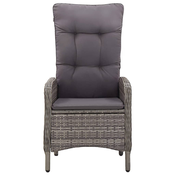 Set da Bistrot per Giardino 3 pz in Polyrattan Grigio cod mxl 73503