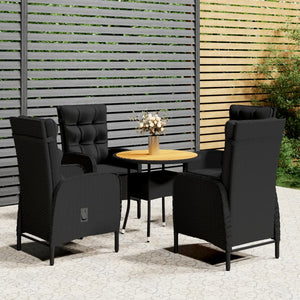 Set da Bistrot per Giardino 5 pz in Polyrattan Nero 3058553